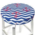 thumbnail image 3 of Bingfone14 Inch Padded Round Bar Stool Cover Cushion With Elastic Fabric Round Chair Seat - Nautical Anchors, 3 of 7