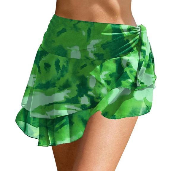 Ekouaer Sarong Wraps for Women Chiffon Beach Swimsuit Coverup Sheer Short Bathing Suit Cover Up Skirt for Swimwear