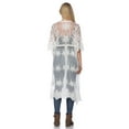 thumbnail image 2 of Womens Half Sleeve Lace Flower Embroidered Cover up Kimono Cardigan, Ivory, Onesize, 2 of 7