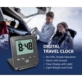 thumbnail image 5 of Reloj despertador digital de viaje: sin campanas, sin silbatos, funcionamiento básico sencillo, alarma fuerte, función de repetición, pequeño y ligero, interruptor de encendido/apagado, funciona con 2, 5 of 5
