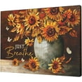 thumbnail image 2 of Farmhouse Sunflower Wall Art Just Breathe Butterfly Pictures Wall Decor Scripture Quotes Canvas Painting Print Artwork Framed for Living Room Bedroom Bathroom 16"×12", 2 of 6
