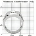 thumbnail image 2 of Mens Ring Round Squared Stainless Steel Ring with AAA Grade CZ in Clear, 2 of 8