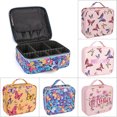 thumbnail image 3 of Makeup Travel Case Butterfly Large Capacity Cosmetic Storage Case Toiletry Tote, 3 of 10