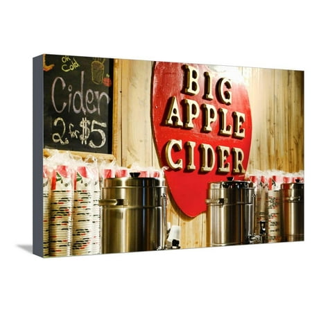 Apple Christmas Sales Big Apple Cider for Sale at the Christmas Market in Bryant Park, Stretched Canvas Print Wall Art By Sabine Jacobs ()