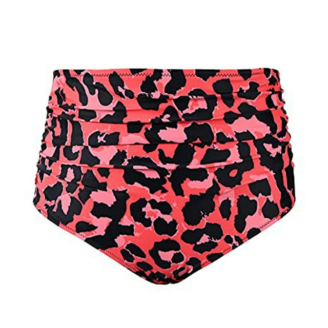 GPOECD Shorts Tankini pour Femmes Taille Haute Froncée Bas de Maillot de Bain Bikini Jupes de Maillot de Bain Style Bas de Bikini pour Femmes Multicolore,P