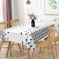 thumbnail image 3 of Duangreer White Halloween Rectangle Tablecloth, Black Bird Line Print Table Cover with Waterproof Wrinkle Resistant for Party Decorations, 60 x 102 Inch, 3 of 6