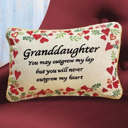 Never Outgrow My Heart Granddaughter Pillow