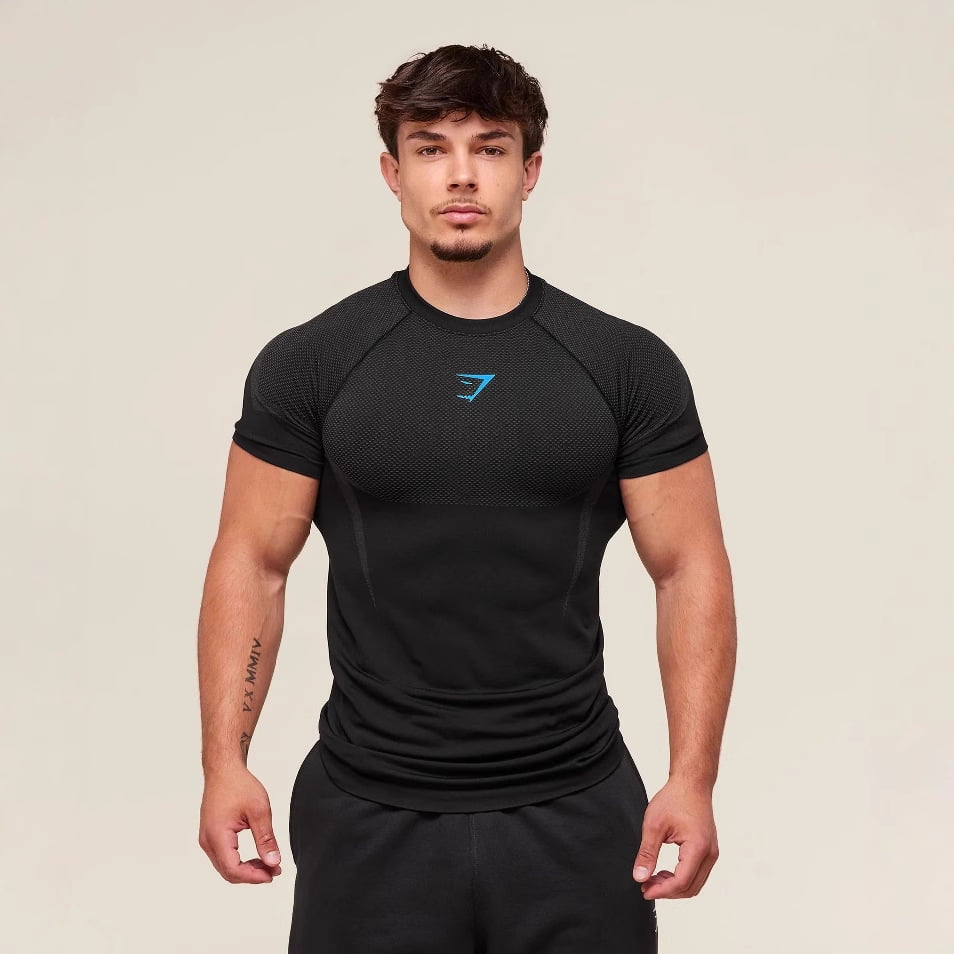 GYMSHARK Men's Compression Short-Sleeve T-Shirt, Sportswear for Football, Exercise & Fitness GYMSHARK Men's Compression Short-Sleeve T-Shirt, Sportswear for Football, Exercise & Fitness