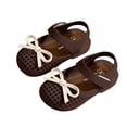 thumbnail image 2 of Viluyesy Girls Mary Jane Shoes Hook Loop Breathable Hollow Out Bow Closed Toe Soft Sole Princess Dress Shoes Brown Size 5.5 Toddler, 2 of 7
