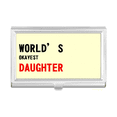 thumbnail image 1 of World's Okayest Daughter Best Quote Business Card Holder Case Pocket Box Wallet, 1 of 3