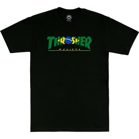 Thrasher Brazil Revista Short Sleeve Extra Large Black