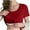 Red, variant on Fmbrln Womens Summer Short Sleeve Tops Built in Bra Crew Neck Ribbed T-shirts Casual Lightweight Solid Color Blouse White M