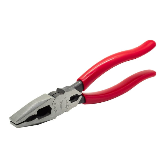 URREA 8-5/8 in. Long Rubber Grip Universal Pliers - Side Cutting, Curved Jaws