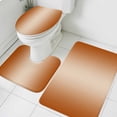 thumbnail image 3 of Burnt Orange Ombre Bath Mat 3 Piece Bathroom Rug Set, Modern Gradient Abstract Art Non Slip Bath Rug Contour Mat and Toilet Lid Cover, Absorbent Shower Mats Soft Bath Rugs and Mats Sets, 3 of 8