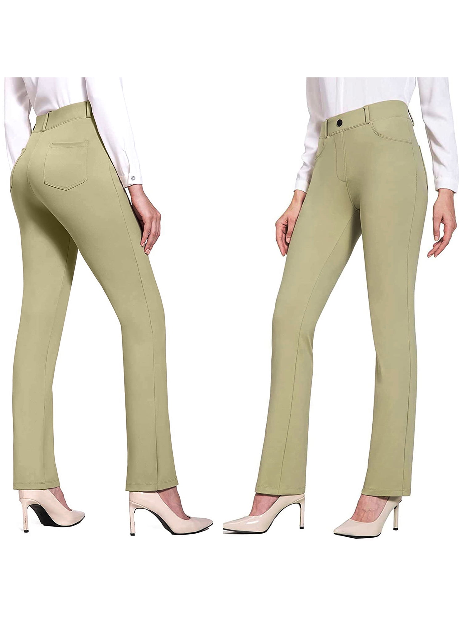 Freeprance Women's Pants Casual Trouser Paper Bag Pants Elastic Waist Slim  Pocke