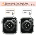 thumbnail image 6 of Silicone+Leather Strap For Apple Watch Bands 40mm 44mm 41mm 45mm 38mm 42mm,Bracelet Bling Smartwatch Wristbands iWatch Series 3 5 4 6 SE 7 - light yellow, 6 of 9