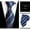 TW16, variant on Men's navy blue striped formal business tie for grooms, suitable for work and interviews, hand-tied style