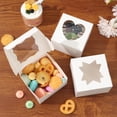 thumbnail image 6 of 10pcs White Brown Desert Gift Packing Heart Star Package Box Strawberries Muffins Donut for Pies Cookies Pastries Bakery Boxes 05, 6 of 8
