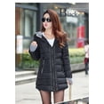 thumbnail image 2 of Chaqueta de algodón de longitud media a larga para mujer, chaqueta de algodón con capucha y corte ajustado para invierno, 2 of 3