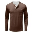 thumbnail image 3 of ShomPort T-Shirts for Men Long Sleeve Button Crewneck Blouses Classic Lightweight Tops with Pocket, 3 of 5