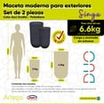 thumbnail image 3 of Macetas modernas set grande de 2 piezas para exteriores Singa color azul grafito de Polietileno ultra ligera Artego Japi hecho en Brasil, 3 of 7
