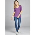 thumbnail image 2 of Emmalise Women's Slim Athletic Fit Neck Tshirt Half Sleeves Top (Violet, Medium), 2 of 3