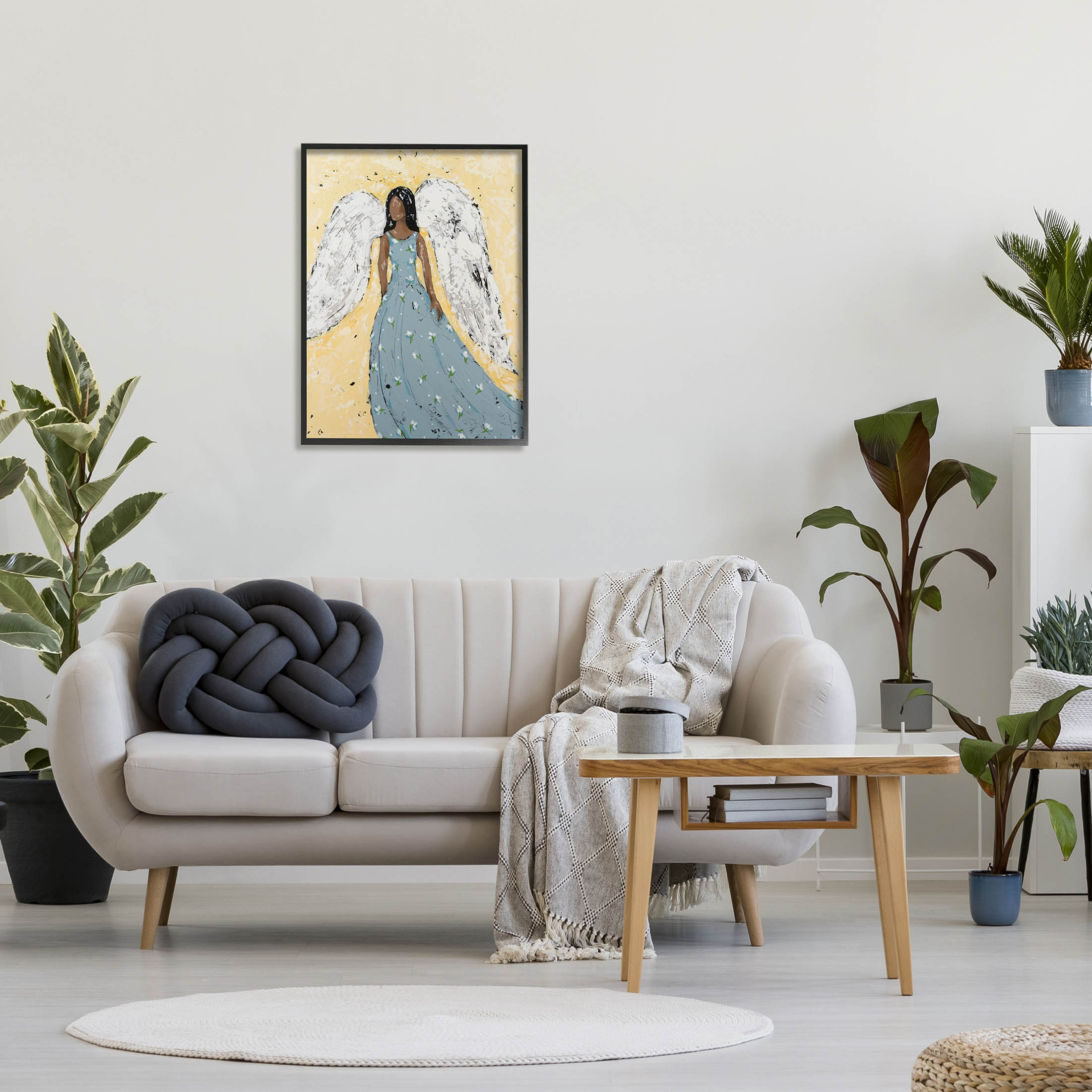 Stupell Industries Beautiful Angelic Woman Painting Painting Black Framed Art Print Wall Art, Design by Jade Reynolds