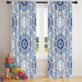 thumbnail image 5 of Blackout Kids Curtains,Blue Ethnic Mandala Pattern Childrens Insulated Curtains Set Of 2,Bedroom Essentials,Toddler Room Decor 42x84in(106x213cm), 5 of 5
