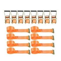 munirater E-Track Ratchet Straps Heavy Duty Tie Down 8 Pack 2"x15" 4400 lbs Orange