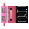 thumbnail image 6 of Case for iPad Air 13 inch M2 2024 & iPad Pro 12.9 inch 6th/5th/4th/3rd Gen, Folio Stand PU Leather Crossbody Cover with Pencil Holder+Card Slots Wallet Case with Shoulder Strap+Hand Strap, Rose, 6 of 9