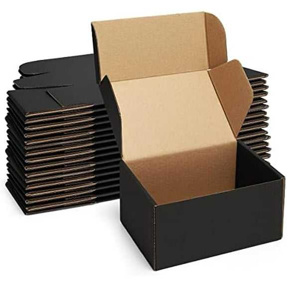 Shipping Boxes 6x4x3 inches Black Small Mailing Boxes 25 Pack Cardboard Corrugated Box Mailers