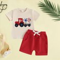 thumbnail image 2 of KPOPLK Toddler Infant Baby Boys Summer Outfits 3 6 9 12 18 24 Months 2 3 T Boy Shorts Set 2Pcs Spring Clothes Suit(18-24 Months,Red), 2 of 5