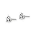 thumbnail image 4 of 1/2 Carat (Ctw VS2-Si1, D-E-F) Lab Grown Diamond Solitaire Stud Earrings in 14K White Gold 3-Prong for Women, 4 of 6