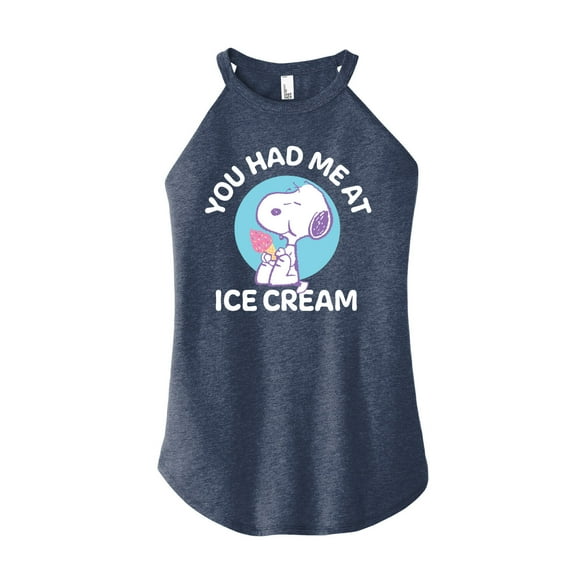 Peanuts - You Had Me At Ice Cream - Juniors High Neck Tank Top