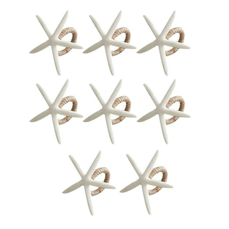 

Handmade Napkin Rings 8 White Faux Sea Star Napkin Ring Holder for Wedding Party Dining