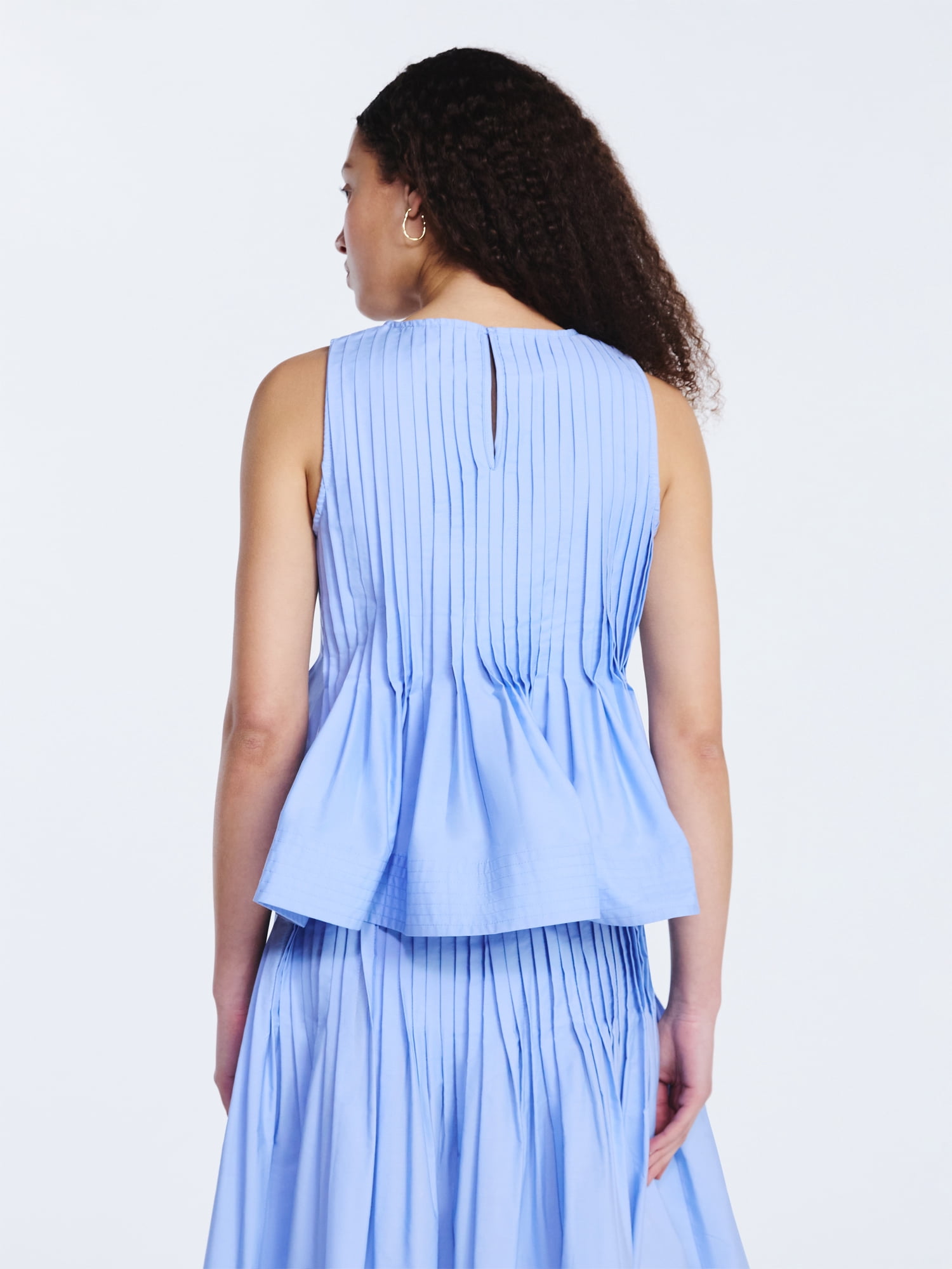 Free Assembly Women's Sleeveless Pintuck Peplum Top, Sizes XS-XXL