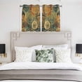 thumbnail image 4 of Vintage Geometric Kitchen Curtains Short 45 Inch Length, Watercolor Abstract Art Grommet Top Bedroom Living Room Curtains, Light Filtering Cafe Curtain Drapes 2 Panels Set 84''x45'', 4 of 9