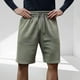 thumbnail image 1 of pstuiky Hombres bajos, Pantalones cortos casuales de verano para hombre, de color liso, con cintura elástica y bolsillo con cordón. Pantalones cortos cargo, 1 of 5