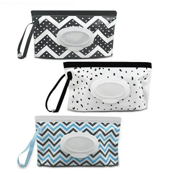 Baby Wipes Dispenser, 3 Pack Portable Wet Wipe Dispenser Bag Reusable Baby Wipes Container Holder for Travel