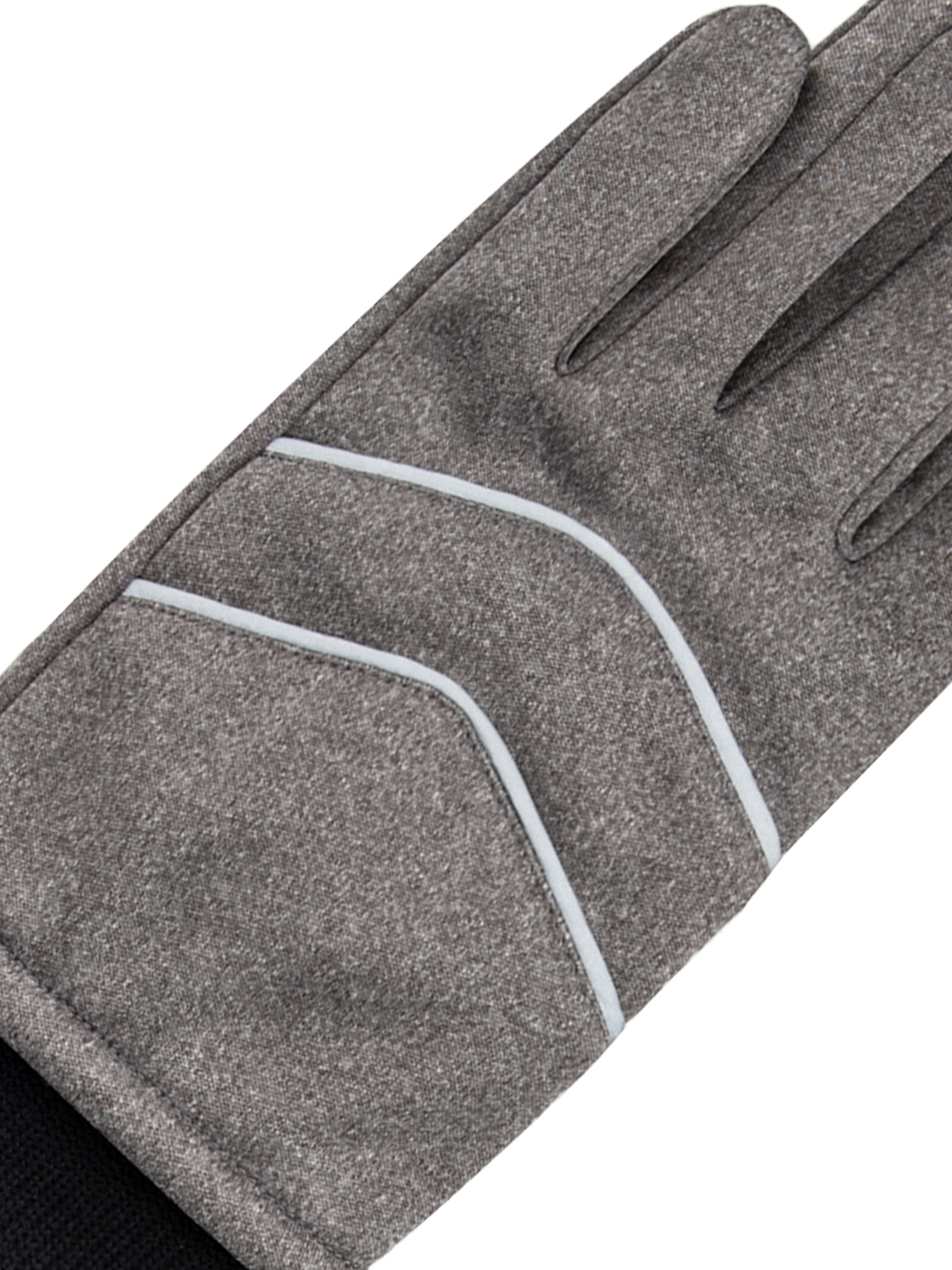 Isotoner Women's Moisture Wicking Touchscreen Gloves, Gray with Reflective Detailing