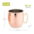 thumbnail image 3 of True Hammered Moscow Mule Copper Mugs, Cocktail Drink Cups, 16 oz, Set of 2, 3 of 6