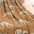 thumbnail image 3 of Brown Cartoon Dinosaurs Skeletons Pattern Blanket,Comfortable Soft Lamb Wool Throw Blanket,All Season,Warm Lightweight Blankets for Sofa Bed Couch Living Room Chair,30"x40", 3 of 4