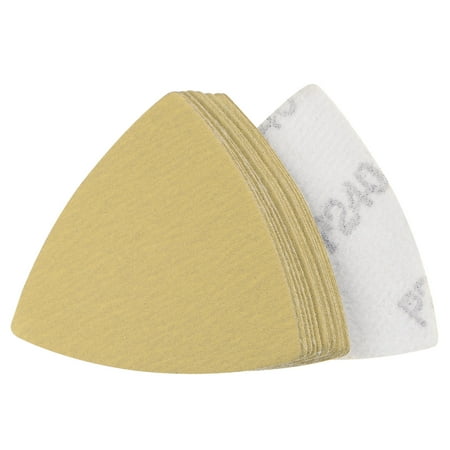 

3-1/8 80mm Triangle Sandpaper Pads 240 Grits Hook and Loop Backed Sanding Sheets for Sander 15 Pack