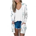 thumbnail image 2 of Cardigan for Women's Plus Size Casual Long Sleeve Fashion Casual Printing Pocket Cardigan Tops Blouse Party on Clearance, 2 of 5
