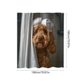 thumbnail image 3 of Bathroom Shower Curtain Proof Printed Shower Curtain Bathroom Curtain Toilet Partition Curtain No Need To Punch Holes To Provide Hook, 3 of 6