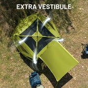 TIMBER RIDGE 4 Person Instant Pop Up Hub Tent, Easy 60 Second Setup, Weather Resistant Camping Family Cabin Tent with Rain Fly and Carry Bag for Camping Hiking Outdoor Travel, Green