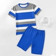 thumbnail image 6 of Women's Plus Size Sets Striped 2 Piece Short Sleeve Crewneck T Shirt and Biker Shorts Outfits Summer Casual Stretchy Workout Suits, 6 of 9