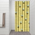 thumbnail image 3 of Cartoon Honey Bee Shower Curtain - Waterproof Bathroom Decor with Print Design, Metal Grommets & 12 Hooks, Fade-Resistant Fabric, 3 of 5