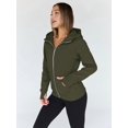 thumbnail image 4 of Womens Zip Up Hoodies Fleece Jackets Oversized Sweatshirts Fall Fashion Outfits Sweaters Winter Clothes  Green S, 4 of 7