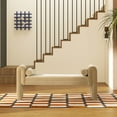 thumbnail image 6 of Jennifer Taylor Home Mason 60.5" Arched Arm Bench with Bolster Pillows, Camel Brown Beige Performance Velvet, 6 of 6